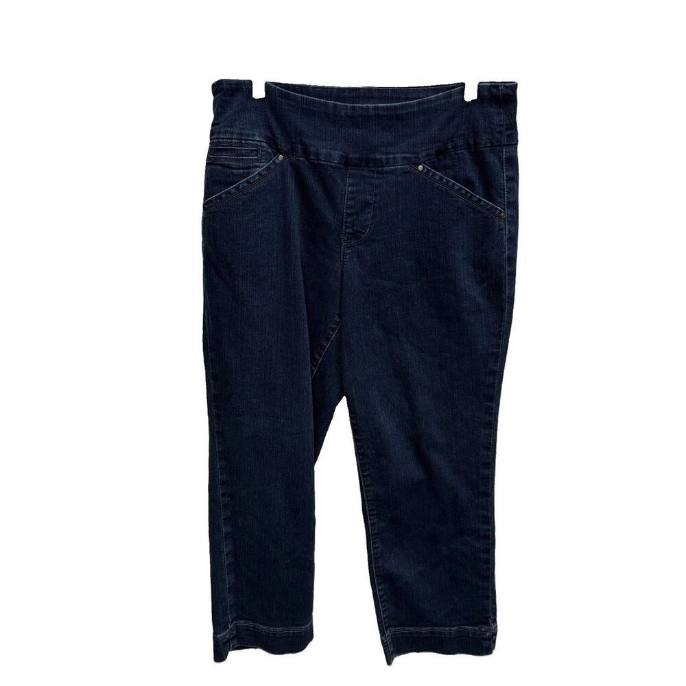 Jag Jeans Blue 12 Classic Fit Pockets Elastic Waist Western Glove Works Logo